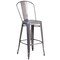Merrick Lane Geralt Modern Stool with Powder Coated Metal Frame for Indoor Use